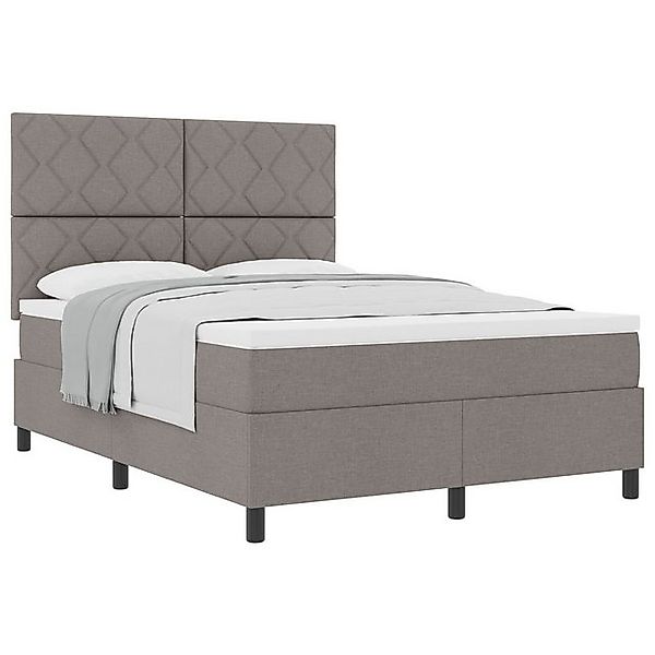 vidaXL Bett Boxspringbett mit Matratze Taupe 140x200 cm Stoff (1-tlg) günstig online kaufen