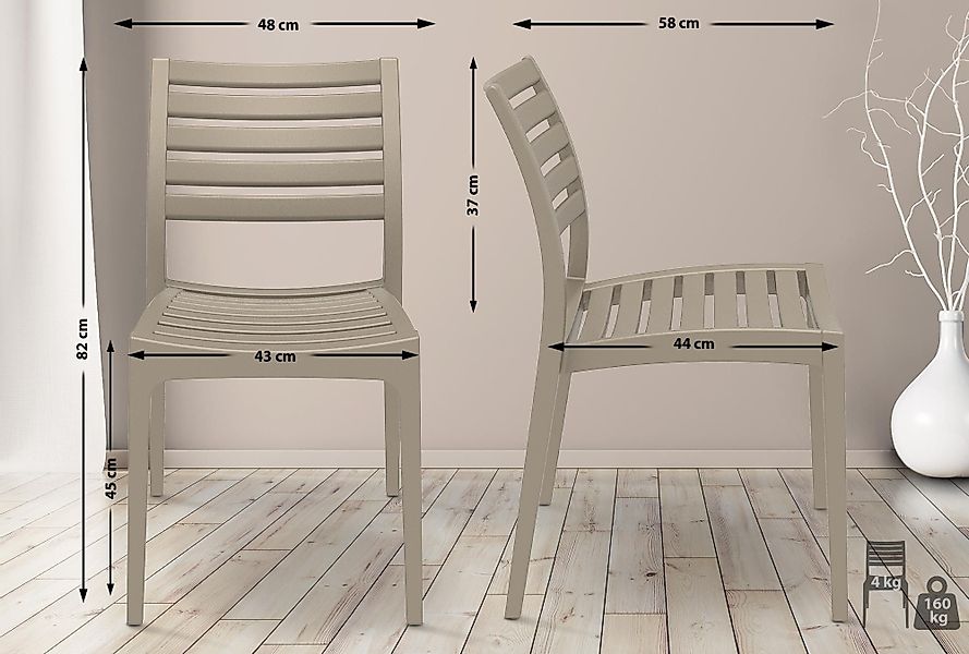 CLP Gartenstuhl Ares, Kunststoff, stapelbar, wetterfest, günstig online kaufen