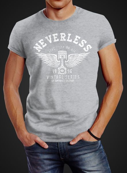Neverless Print-Shirt Herren T-Shirt Biker Motorrad günstig online kaufen
