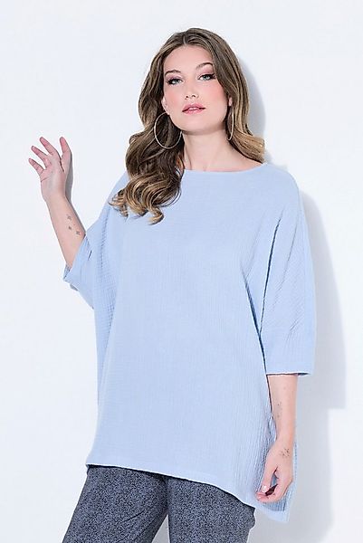MIAMODA Longbluse Bluse oversized Musselin 3/4-Ärmel günstig online kaufen