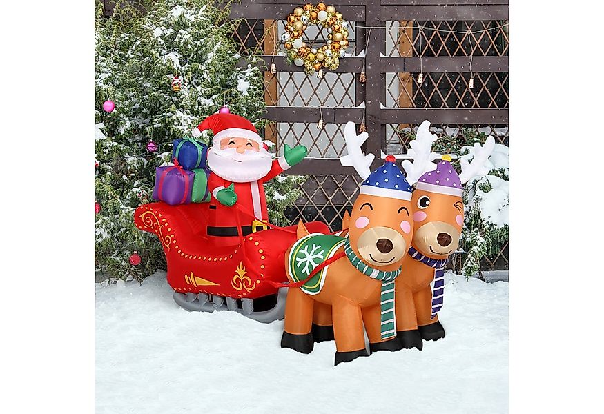 LALAHO Weihnachtsmann Aufblasbarer Weihnachtsmann & Rentieren, mit LED Bele günstig online kaufen