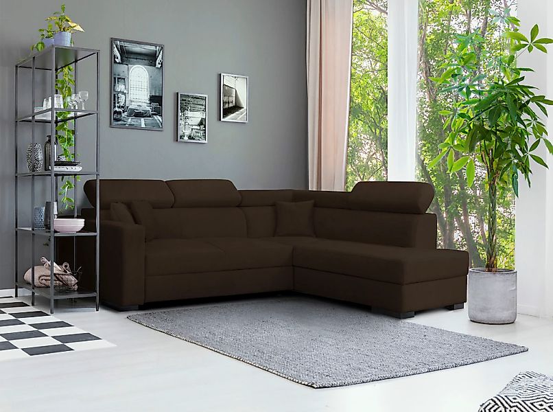 Home affaire Ecksofa "Tulio L-Form" wahlweise mit Bettfunktion und Bettkast günstig online kaufen