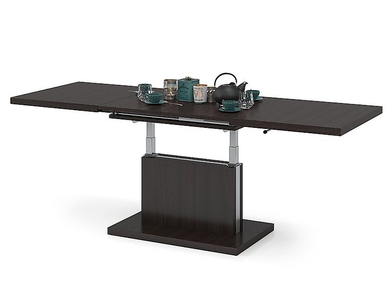 Mazzoni Couchtisch Aston Walnuss Wenge stufenlos höhenverstellbar ausziehba günstig online kaufen