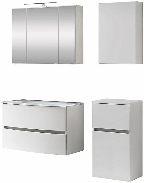 welltime Badezimmer-Set "Kaunas" Set, 4 Stk. tlg. Breite 120 cm, Soft Close günstig online kaufen