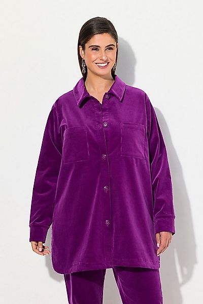 Ulla Popken Sommerjacke Cordjacke A-Linie Hemdkragen Langarm günstig online kaufen
