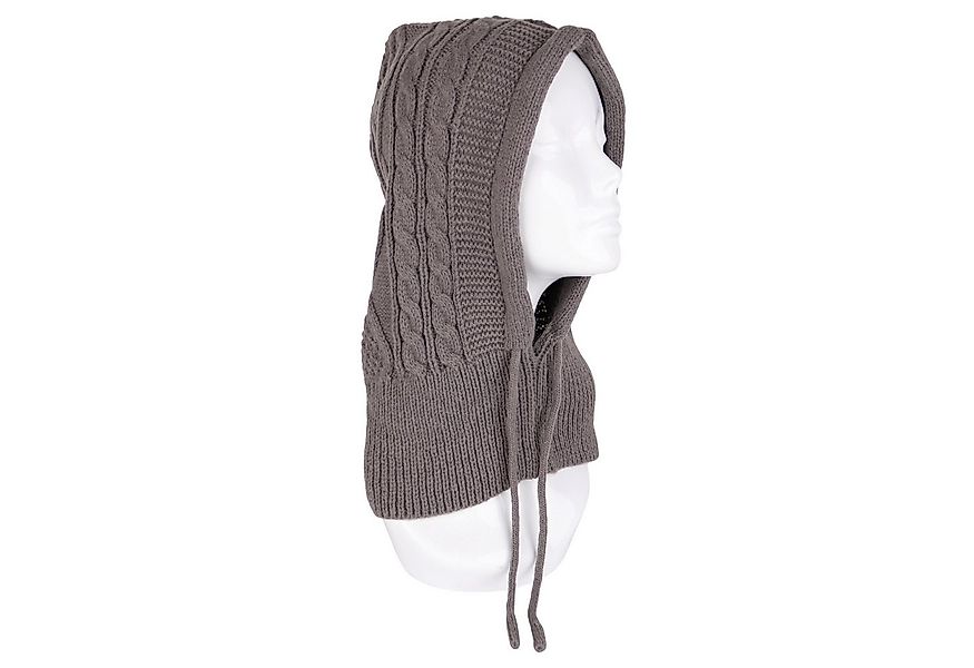 MIRROSI Strickmütze Damen BALACLAVA mit Zopfmuster oder Unifarben Wintermüt günstig online kaufen