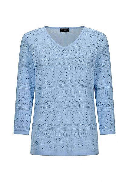 GOLDNER Rundhalspullover "Kurzgröße Sommerpullover mit V-Ausschnitt" angene günstig online kaufen