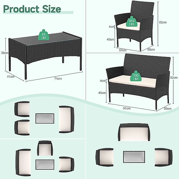 BIGZZIA Gartenlounge-Set Gartenmöbel-Set für den Außenbereich günstig online kaufen