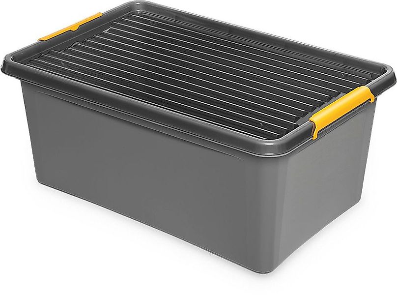 Kreher Aufbewahrungsbox 'Solid Box' aus Kunststoff mit Deckel und Rollen (S günstig online kaufen