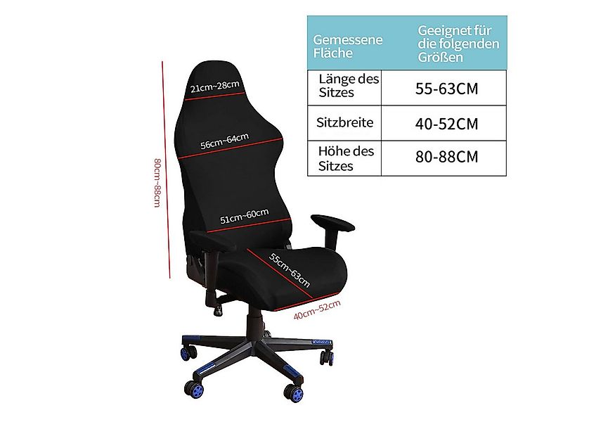Refttenw Bürostuhlhusse Gaming Stuhl Bezug Set Belastbar Waschbar mit 2-St günstig online kaufen