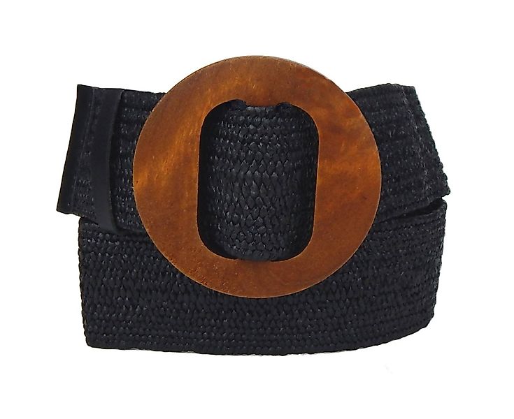 Ella Jonte Flechtgürtel Stretchgürtel mit Holzschnalle im Boho Ibiza Style günstig online kaufen