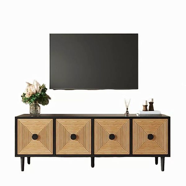 Rutaqian TV-Schrank Moderner schwarzer TV-Schrank – 150 x 38 x 55 cm (1-St) günstig online kaufen