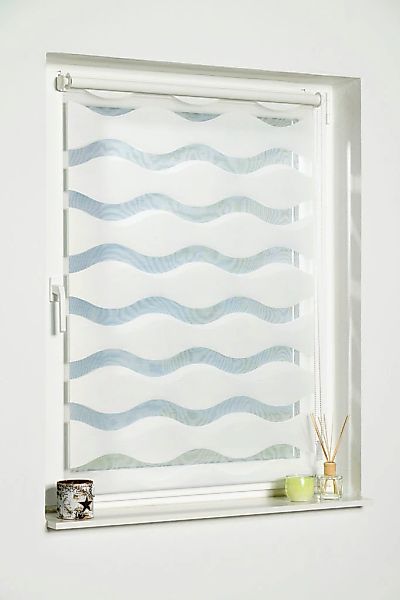 K-HOME Doppelrollo "Welle" Lichtschutz ohne Bohren im Festmaß günstig online kaufen
