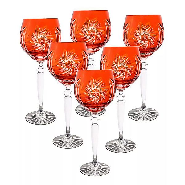 Weinglas orange Schleuderstern 6er Set (300ml) günstig online kaufen