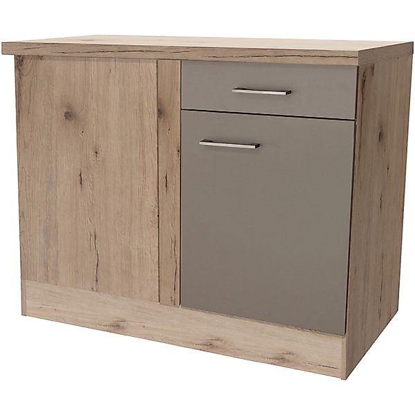 Flex-Well Eck-Unterschrank 110 x 60 cm Arizona Quarz Cubanit-San Remo Eiche günstig online kaufen