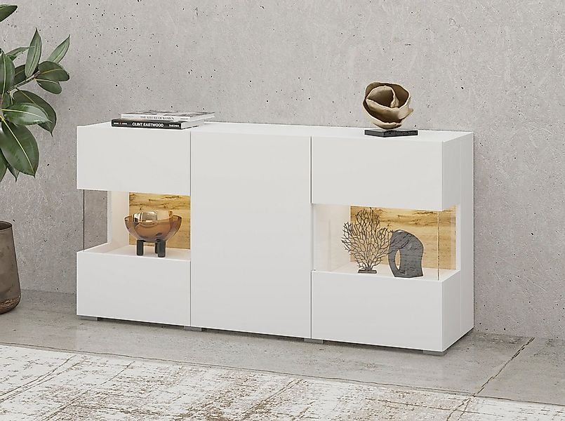 Home affaire Sideboard Ava, Breite 120 cm, hängend und stehend montierbar, günstig online kaufen