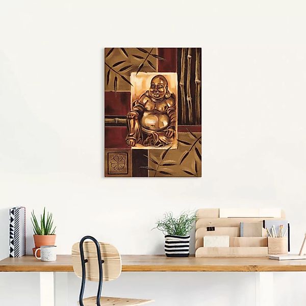 Artland Wandbild "Lachender Buddha", Religion, (1 St.), als Leinwandbild, P günstig online kaufen