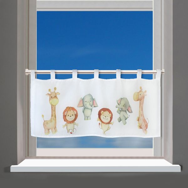 Delindo Lifestyle Scheibengardine "Kinderzoo" Schlaufen 1 Stk. tlg. mit Sch günstig online kaufen