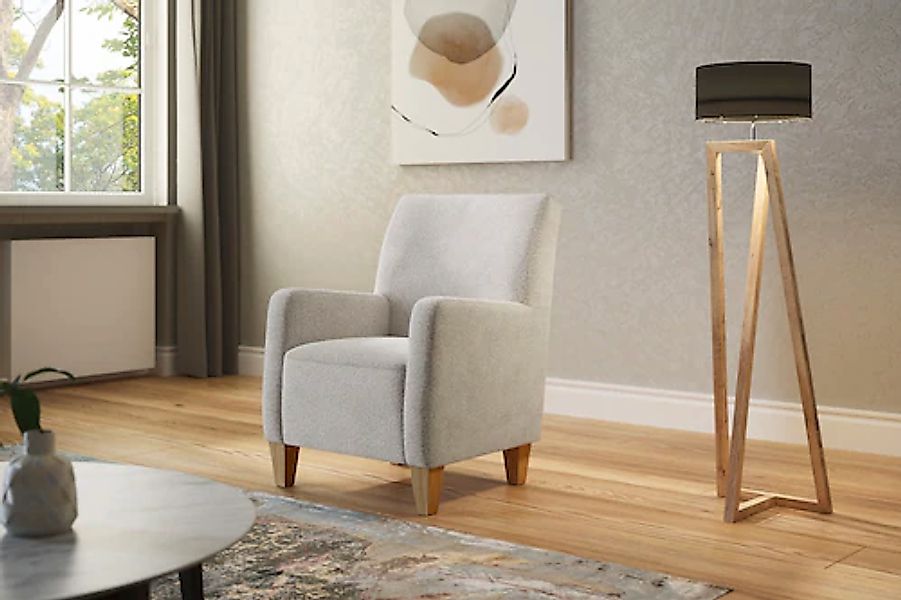 Home affaire Sessel »Viva«, mit Federkern, mit Eichenfüßen günstig online kaufen