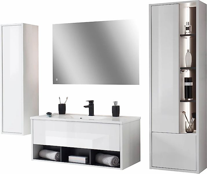 PLACES OF STYLE Badmöbel-Set "Studio Line, Bad im modernen Design, 4-teilig günstig online kaufen