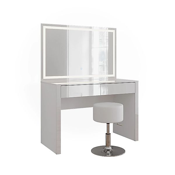 Vicco Schminktisch Annabelle Weiß Hochglanz/Weiß 110 cm mit LED-Spiegel und günstig online kaufen
