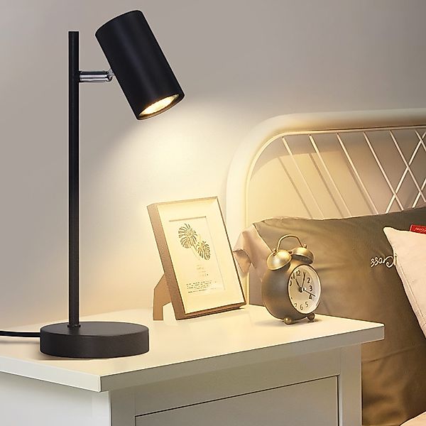 Nettlife Tischleuchte Nachttischlampe Schwarz/Weiß/Gold GU10 mit günstig online kaufen