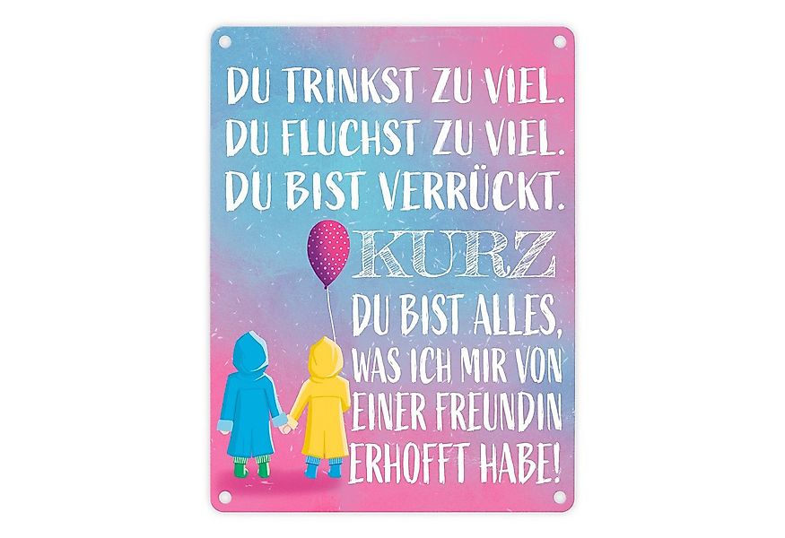 speecheese Metallschild Beste Freundin Metallschild in 15x20 cm mit verrück günstig online kaufen