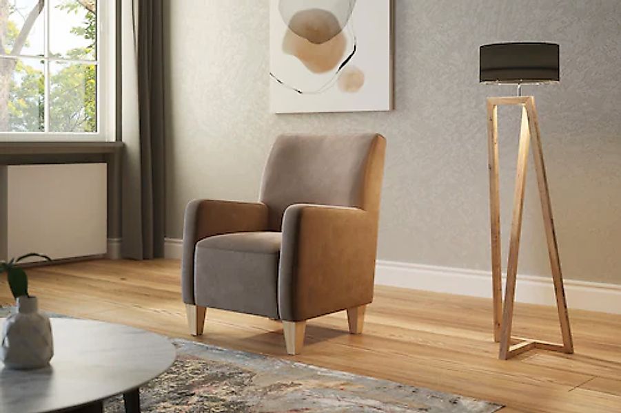 Home affaire Sessel »Viva«, mit Federkern, mit Buchefüßen günstig online kaufen