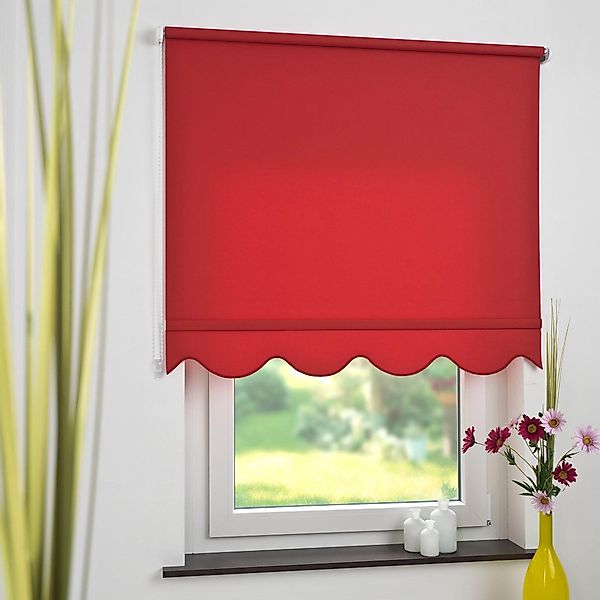 Liedeco Seitenzugrollo Lichtschutz mit Bohren Volantrollo - Volant Klassik, günstig online kaufen