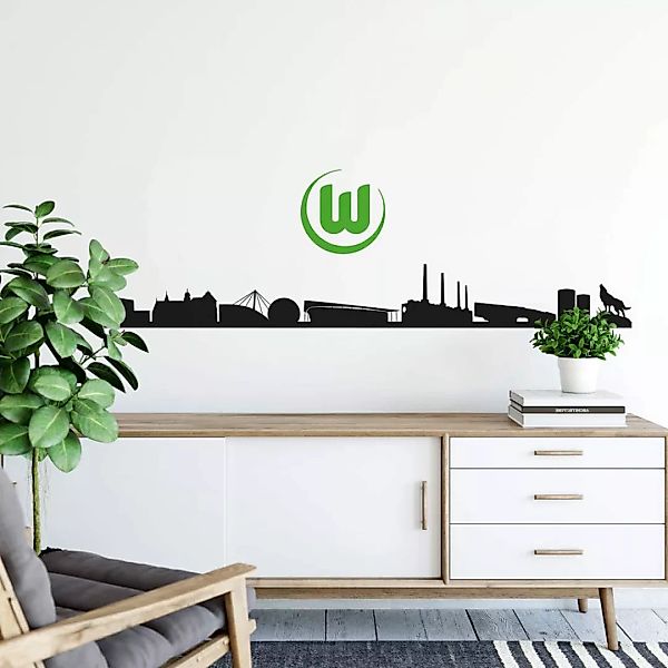 Wall-Art Wandtattoo "VfL Wolfsburg Skyline mit Logo", (1 St.) günstig online kaufen