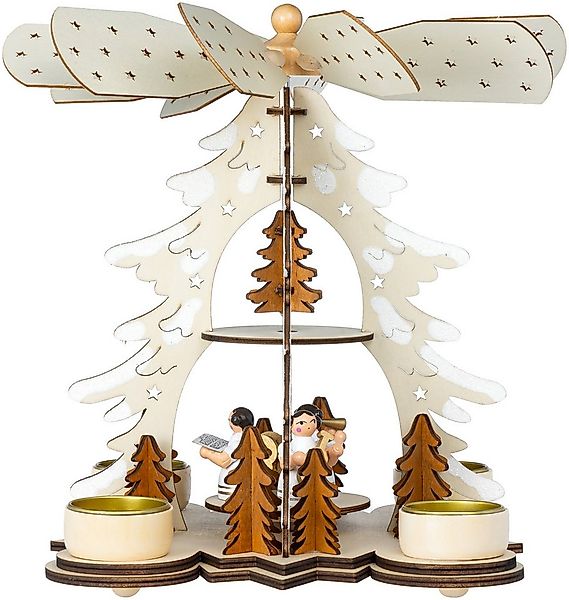 SIKORA Weihnachtspyramide Teelichtpyramide Baum Engelkapelle Pyramide für T günstig online kaufen