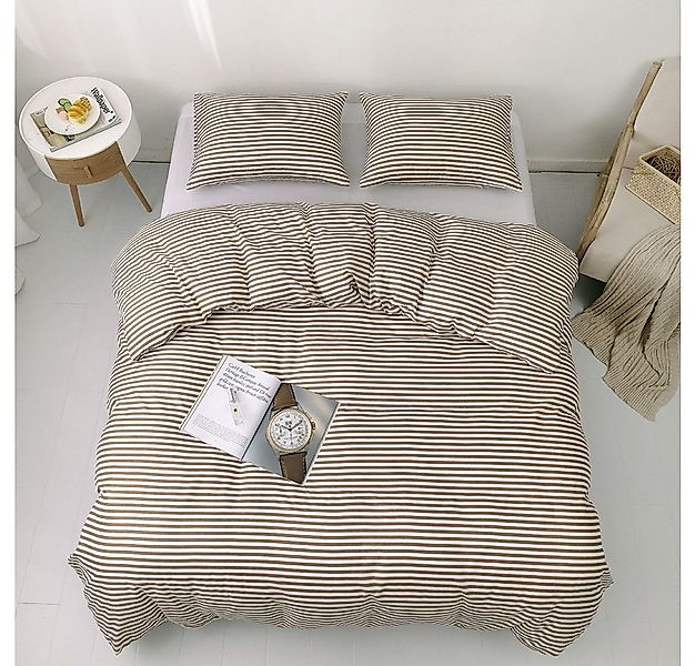 BYSURE Bettwäsche, 3 teilig, Streifen Modisch Bettwäsche mit Kissenbezug günstig online kaufen