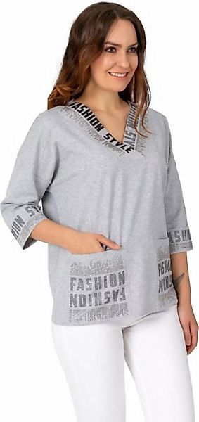 Estefania for woman Sweatshirt 187-1106 mit Taschen und Strasssteinbesatz günstig online kaufen