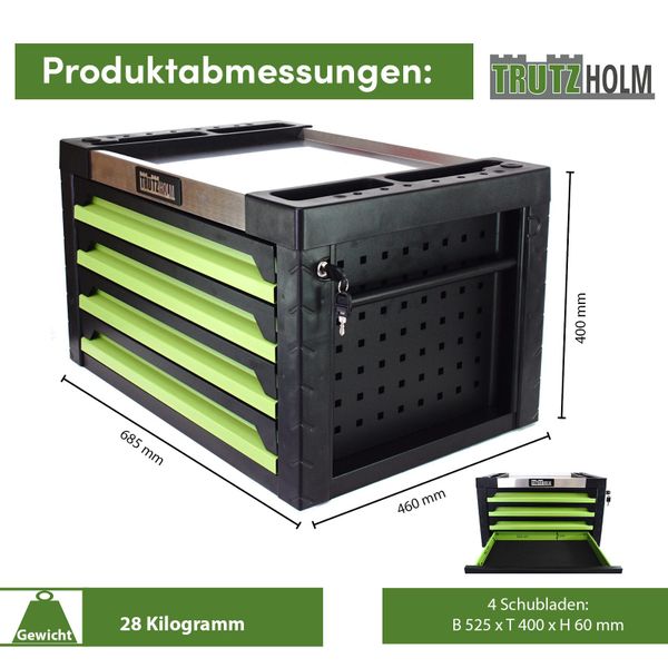 TRUTZHOLM Werkstattwagen Werkzeugkiste 4 Schubladen ca. günstig online kaufen