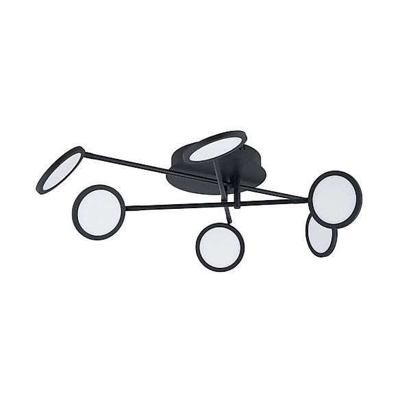 Lindby LED Deckenleuchte Manel 10013033 Dimmbar Modern in Schwarz aus Metal günstig online kaufen