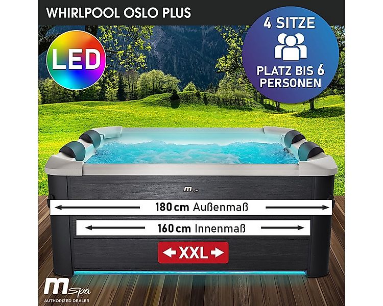 BRAST Whirlpool MSpa Oslo Plus XXL mit Fester Außenwand, LED-Beleuchtung 20 günstig online kaufen