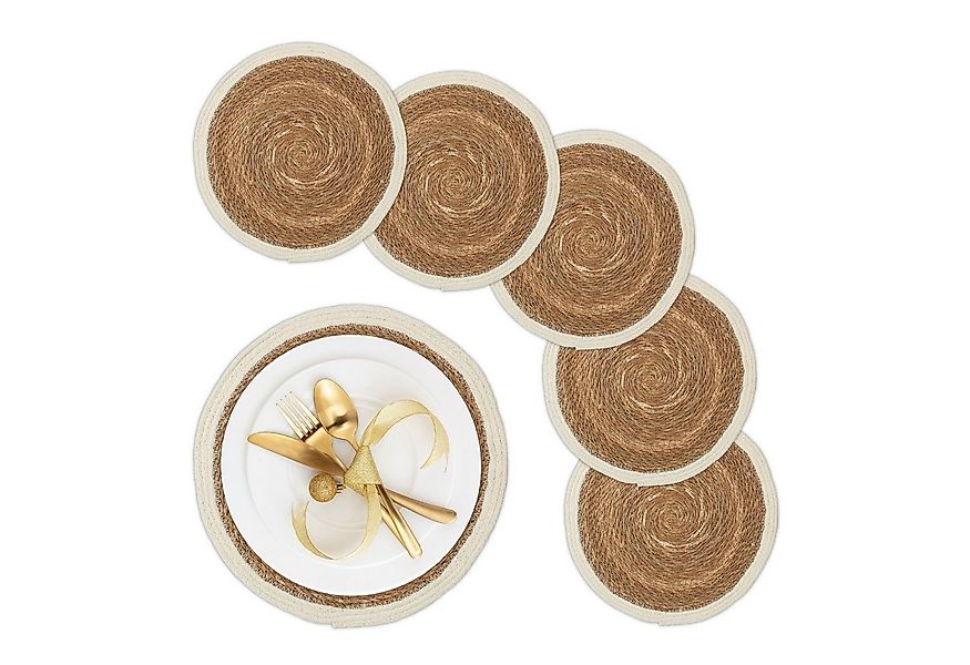 relaxdays Platzset Geflochtene Tischsets 6-teilig günstig online kaufen