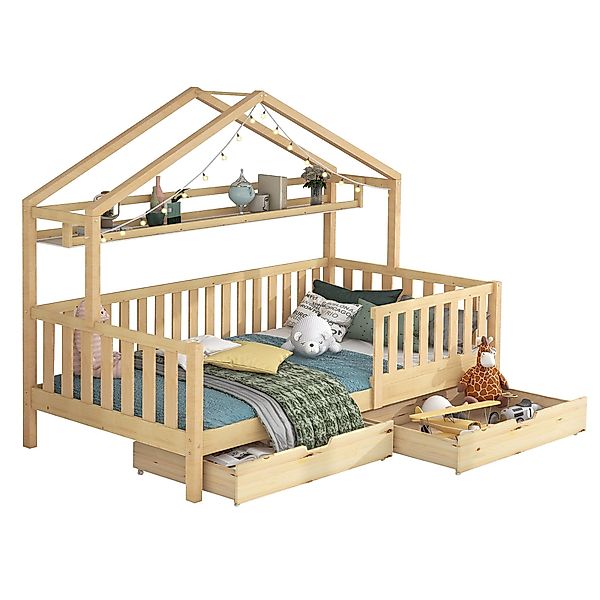 SOFTWEARY Kinderbett Hausbett mit Lattenrost und günstig online kaufen