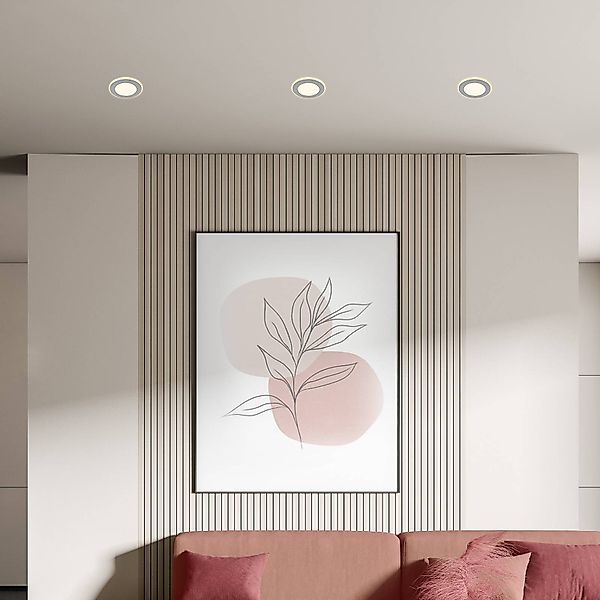 LED-Einbauleuchte Gima, chrom matt, 3.000 K, 3er-Set günstig online kaufen