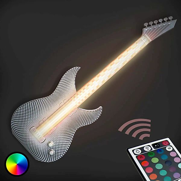 Rockige LED-Wandleuchte Gitarre aus dem 3D-Drucker günstig online kaufen