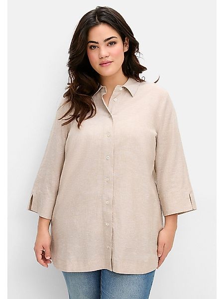 Sheego Hemdbluse Große Größen im Leinen-Mix, günstig online kaufen