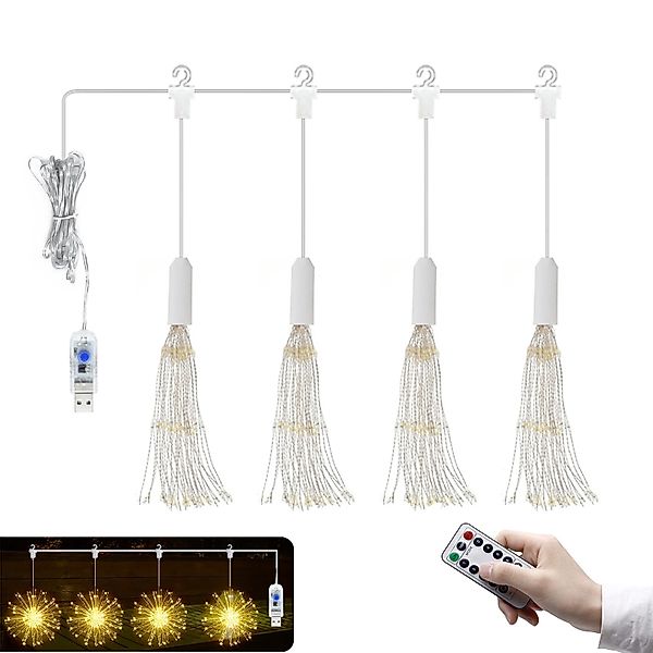 LMaxhome LED-Lichterkette Feuerwerk Weihnachtsdeko Hängend Haus günstig online kaufen