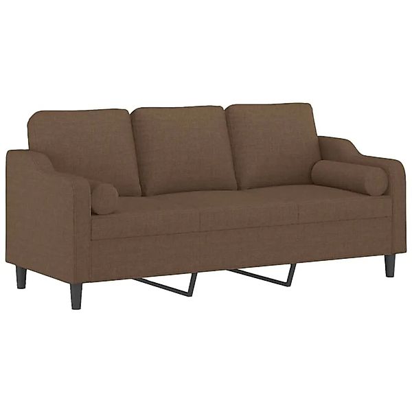 vidaXL 3-Sitzer-Sofa mit Zierkissen Braun 180 cm Stoff 3200856 günstig online kaufen