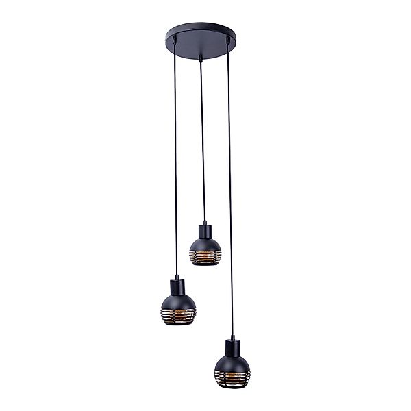 Näve Pendelleuchte Casco Schwarz Ø 25 cm x 120 cm 3er-Set günstig online kaufen