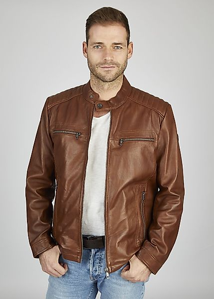 bugatti Lederjacke BUALBERTO (1-St) mit Druckknopfriegeln günstig online kaufen