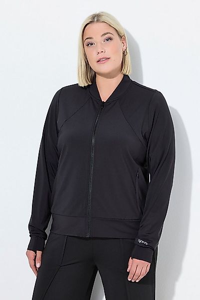 Ulla Popken Sweatjacke Funktions-Sweatjacke Collegekragen Daumenloch günstig online kaufen