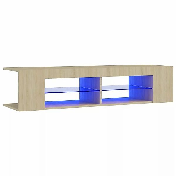 Tv-schrank Mit Led-leuchten Sonoma-eiche 135x39x30 Cm günstig online kaufen