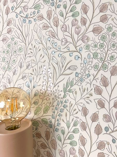 Newroom Vliestapete, Weiß Tapete Floral Blätter günstig online kaufen