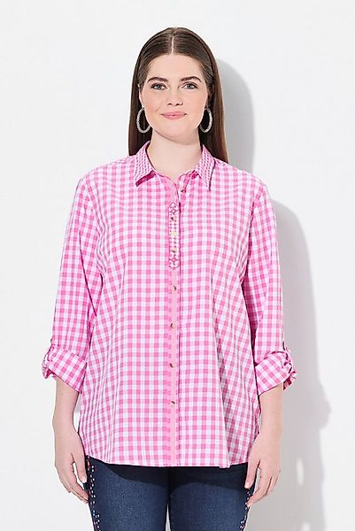 Ulla Popken Trachtenbluse Trachten-Karobluse Hemdkragen Langarm günstig online kaufen