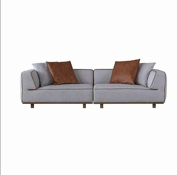 JVmoebel 4-Sitzer Sofa 4 Sitzer Design Sofas Polster Grau Textil Relax Sitz günstig online kaufen